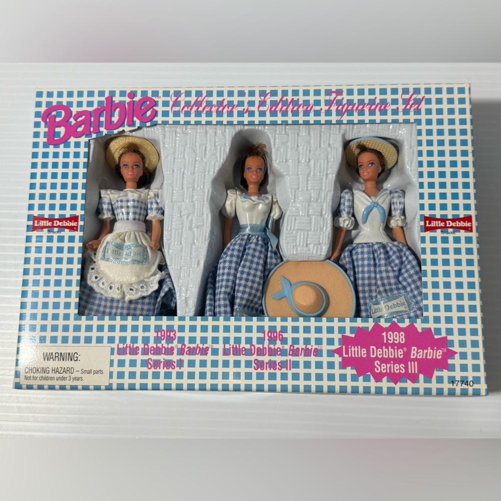 Barbie Little Debbie Collectors Edition 3 Figurine Set 1993 1996 1998 In Box VTG